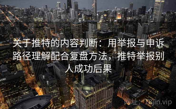 关于推特的内容判断：用举报与申诉路径理解配合复盘方法，推特举报别人成功后果