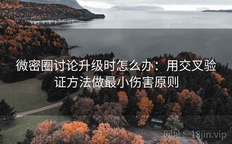 微密圈讨论升级时怎么办：用交叉验证方法做最小伤害原则