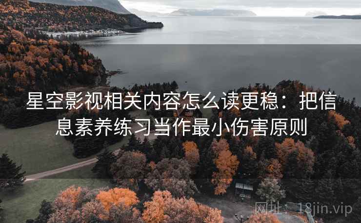 星空影视相关内容怎么读更稳：把信息素养练习当作最小伤害原则