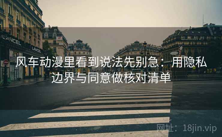 风车动漫里看到说法先别急：用隐私边界与同意做核对清单